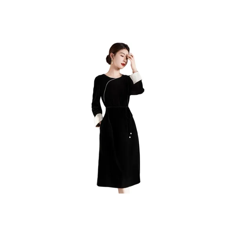 Ink Beauty Long Sleeved Dresses Women's Black-2