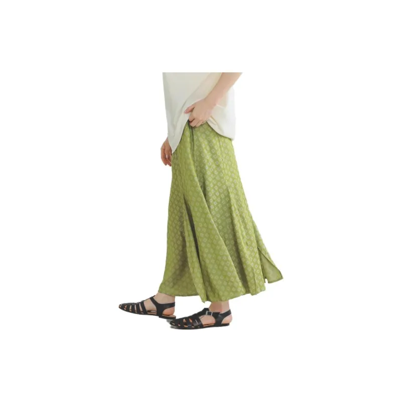 Beams Casual Long Skirts Women's Green-5