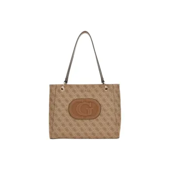 GUESS PU Tote Bag, Shopping Bag, Shoulder Bag Regular Women's Beige