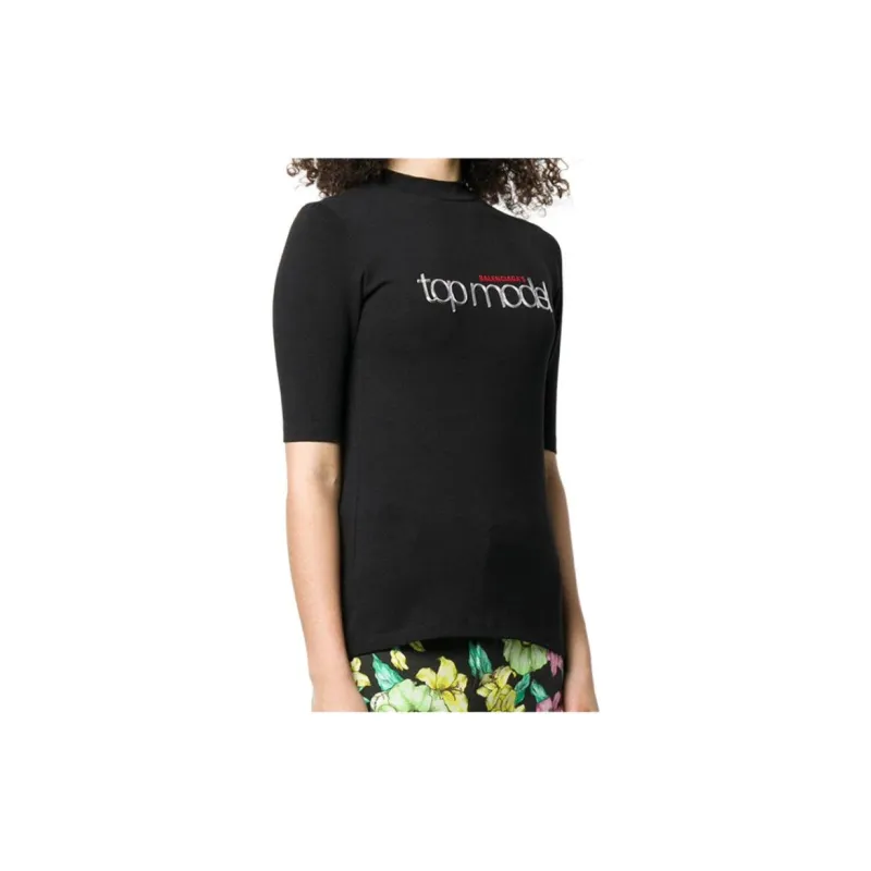 Balenciaga T Shirt Slim Fit Women's Black-1