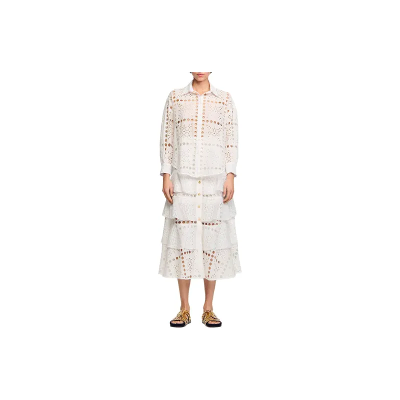 Sandro Saar Broderie-anglaise Shirt-2