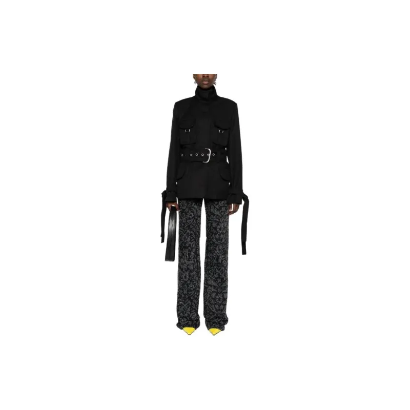 OFF WHITE Logo Patch Flared Pants-1