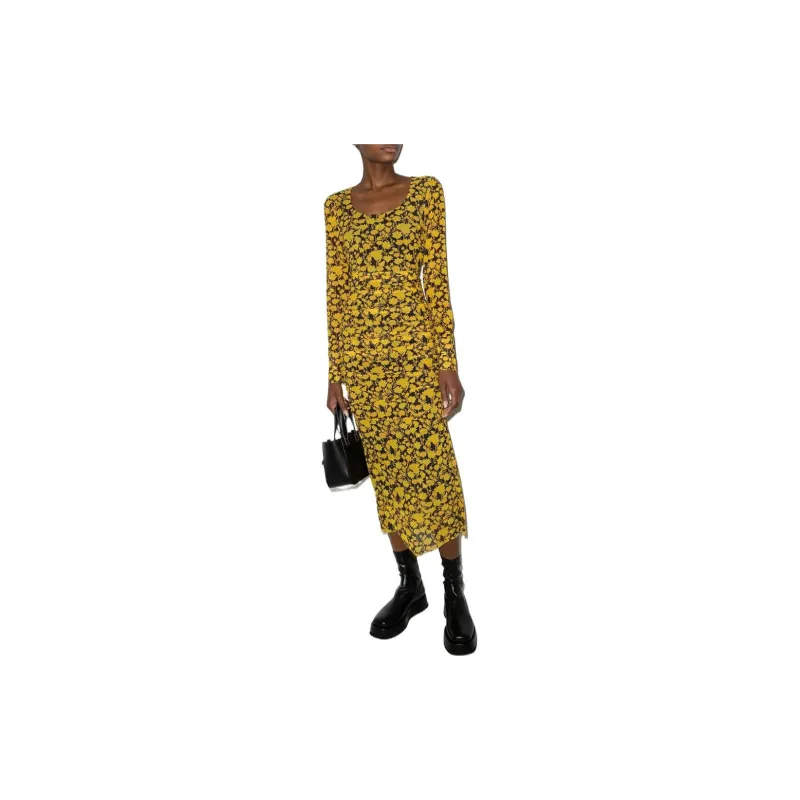 GANNI Long-Sleeved Dresses Women's Lemon-1
