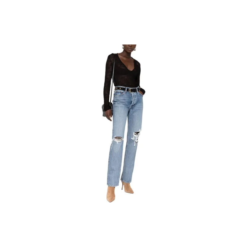 SAINT LAURENT Open knit Semi sheer Top-1