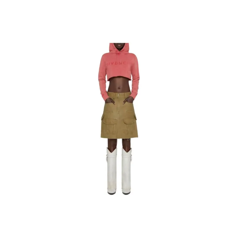 Givenchy Cropped Hoodie 'Medium Red'-1