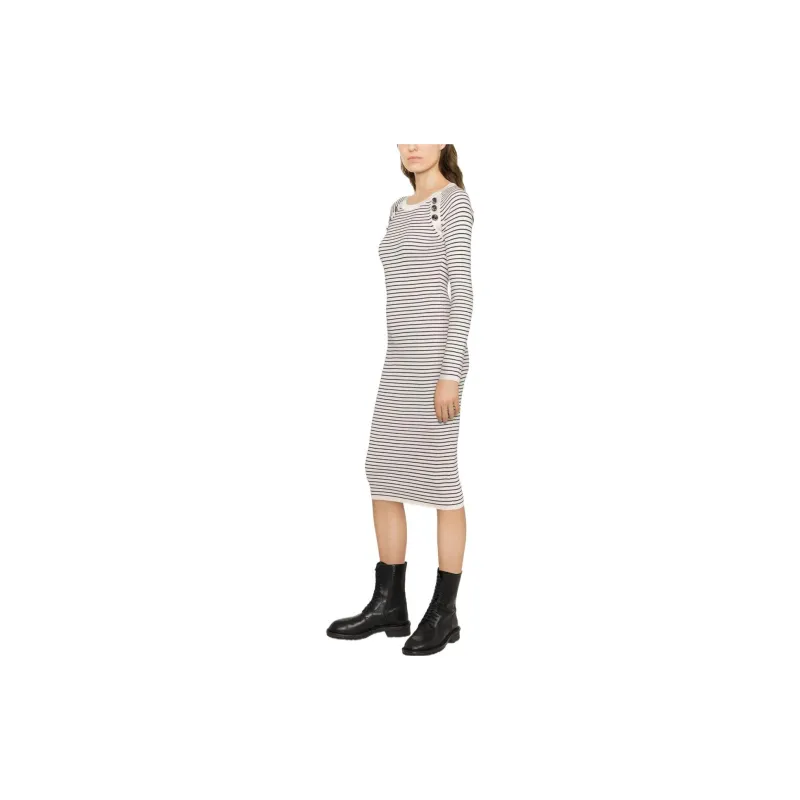 PINKO Long Sleeved Dresses Women's Black/White-3