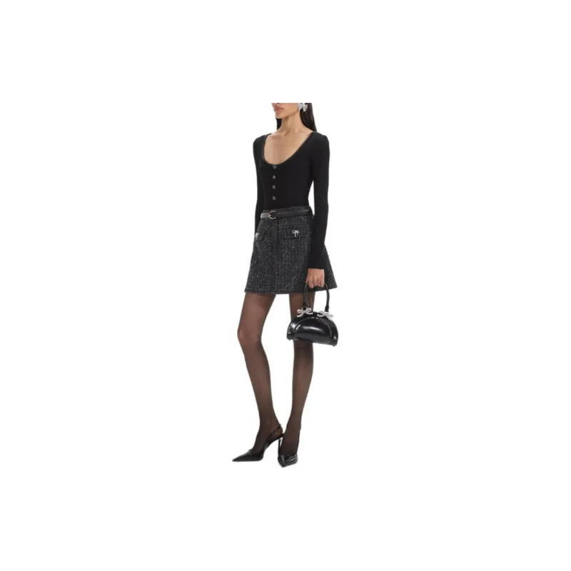 Self portrait Casual Short Skirts Women's Classic Black-1