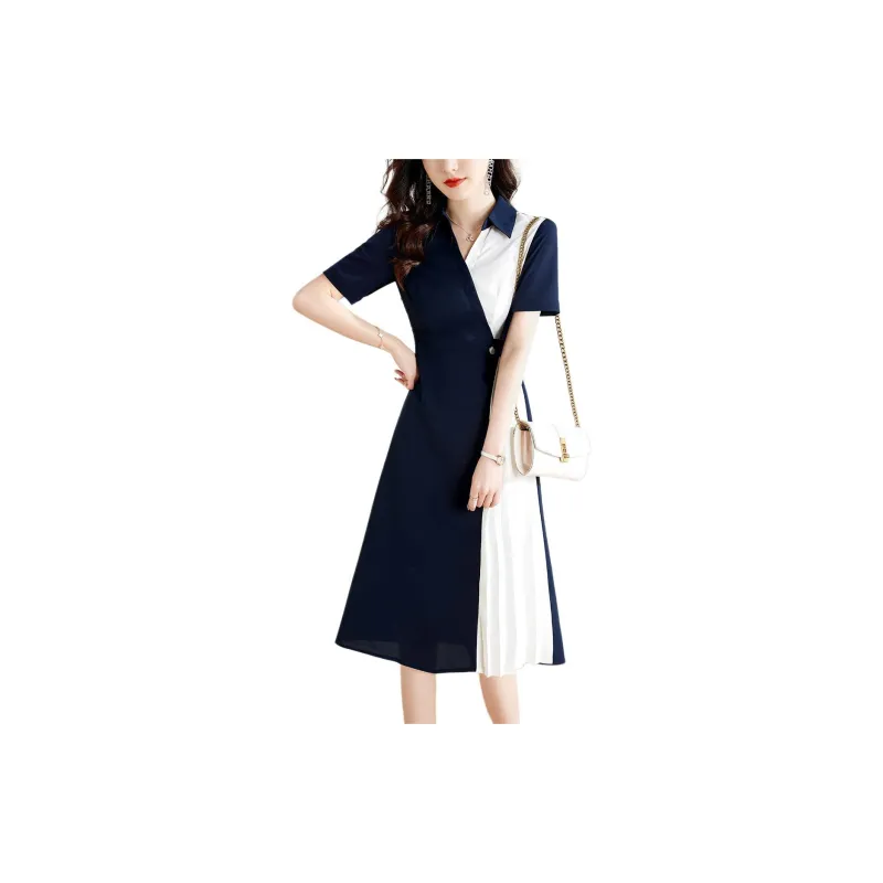 XWI Short Sleeved Dresses Women's Navy Blue-3