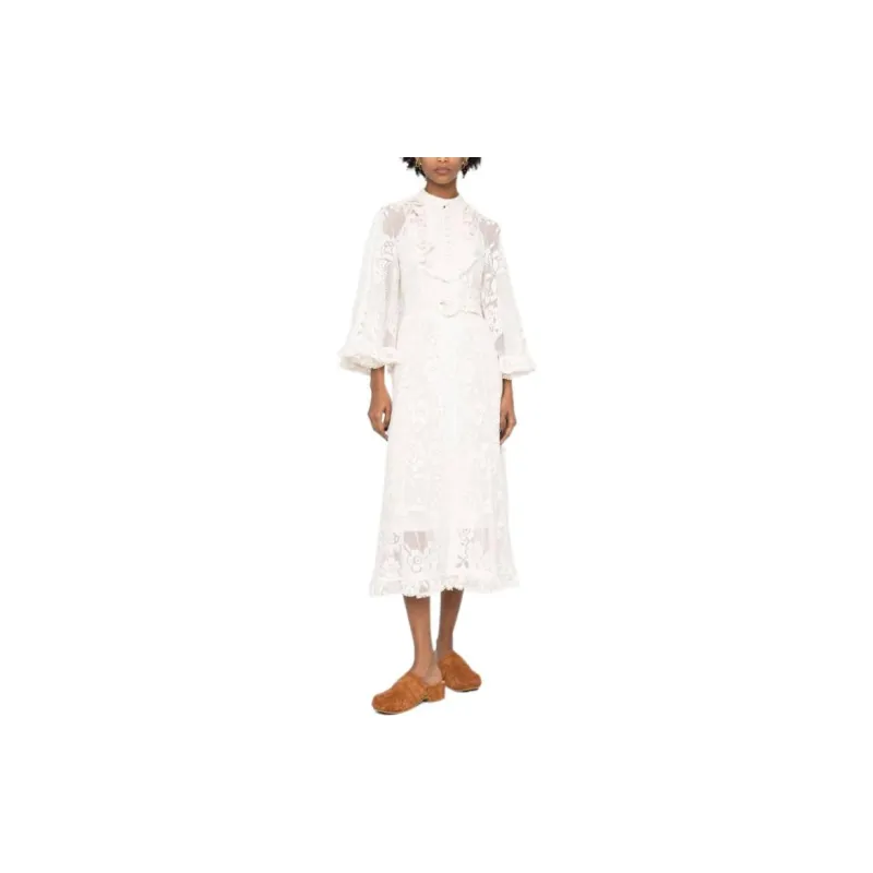 Zimmermann SS23 Long Sleeved Dress Women's White-1