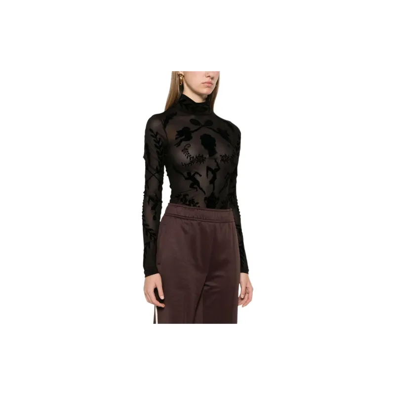 CASABLANCA Devoré Effect High Neck Bodysuit-3