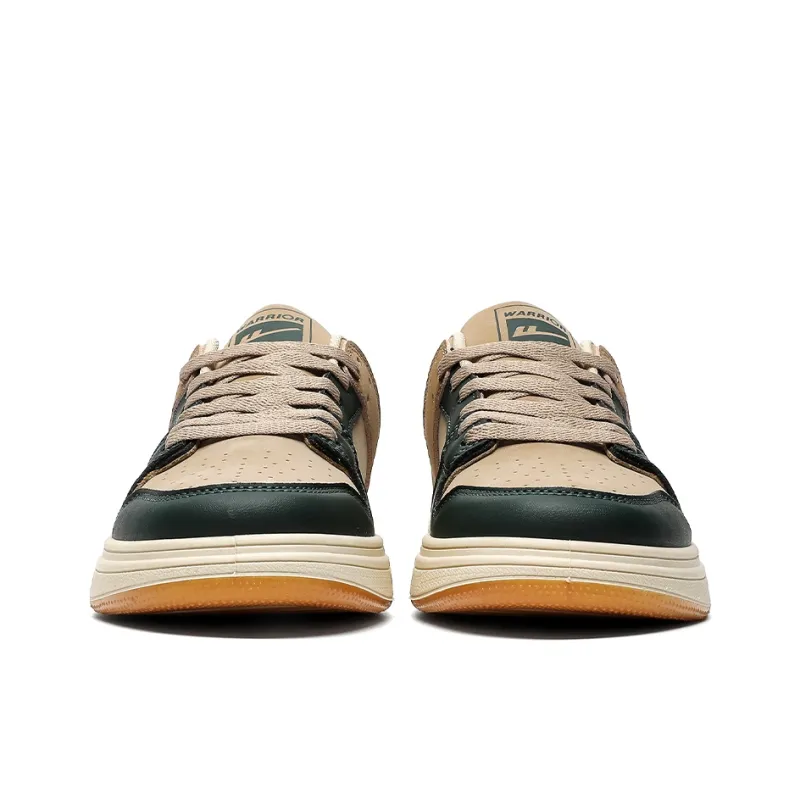 Warrior Anti Slip And Wear Resistant Lightweight Low Top Skateboard Shoes Men's Apricot Green-3
