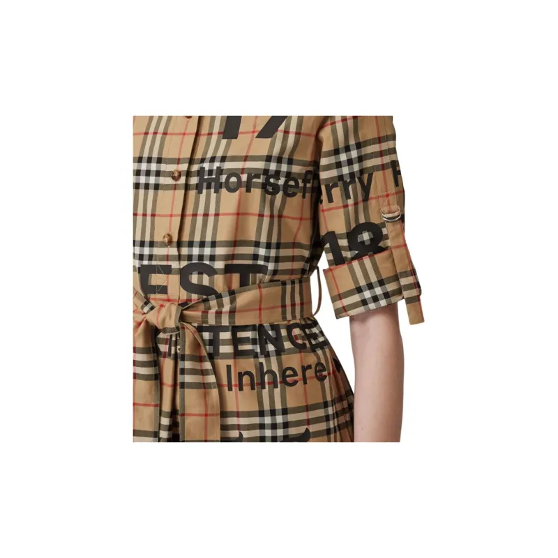 Burberry FW22 Long Sleeved Dresses Women's Beige-4