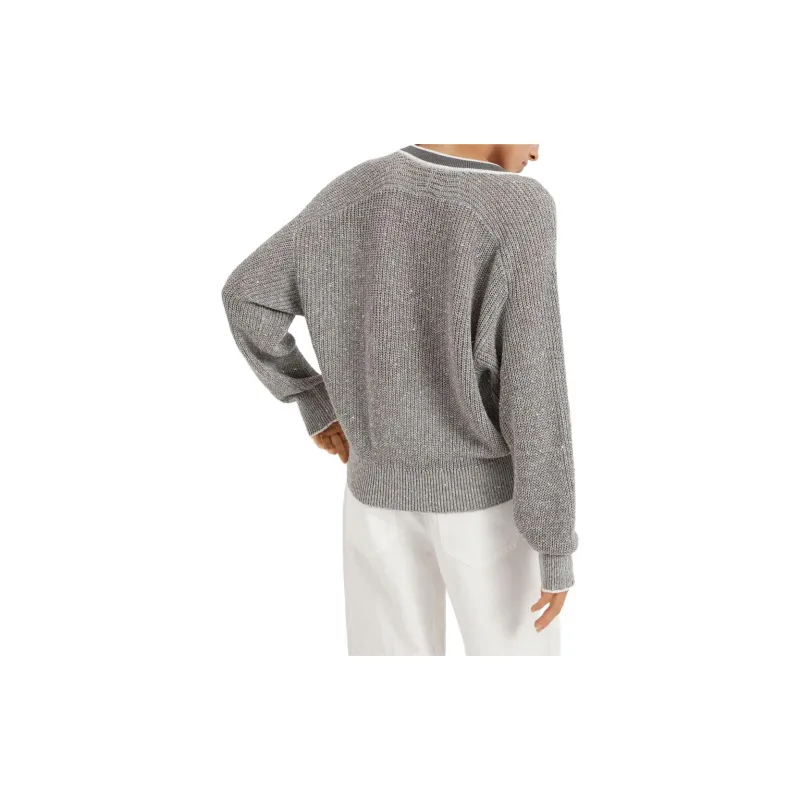 Brunello Cucinelli Sequin embellished Ribbed knit Jumper-2