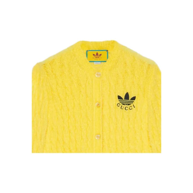 GUCCI x Adidas Originals Adidas X Gucci Co branded Series SS23 Knitwear Women's Yellow-6