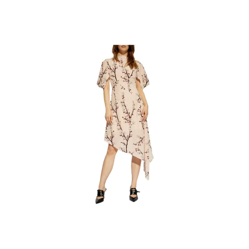 Alexander McQueen Asymmetric Floral Printed Dress-2