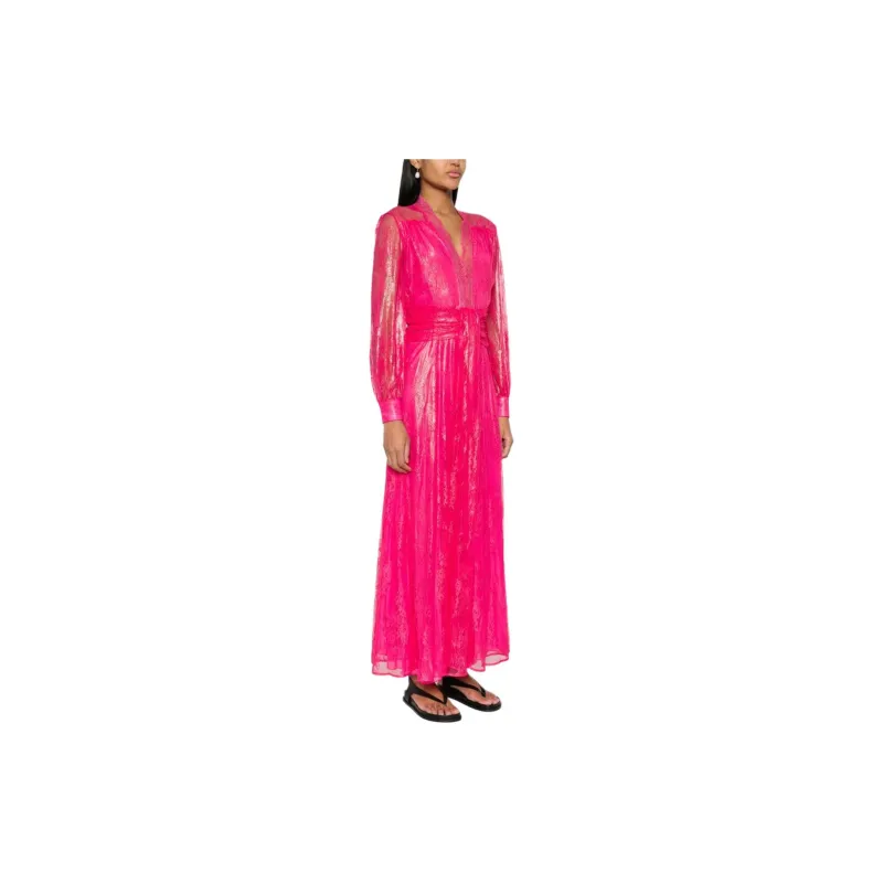 PINKO SS24 Long-Sleeved Dresses Women's Fuchsia-3