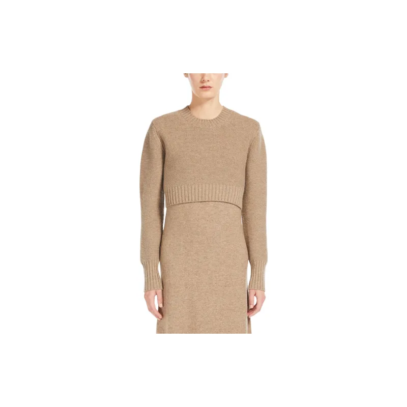 MaxMara Kaya Collection Cropped Cashmere Jumper Sweater Women's Sand-2