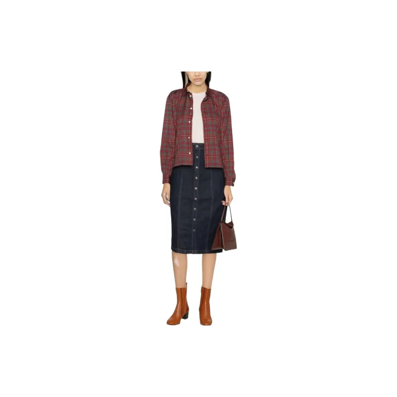 Polo Ralph Lauren Denim Long Skirts Women's Navy Blue-1