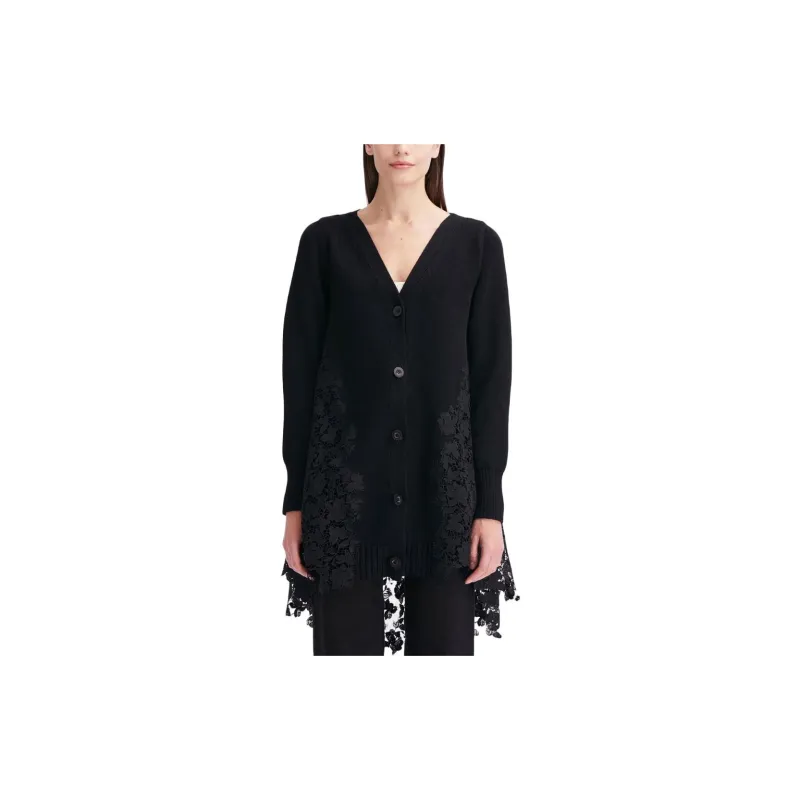 OSCAR DE LA RENTA Gardenia Guipure Lace Long Cardigan-2