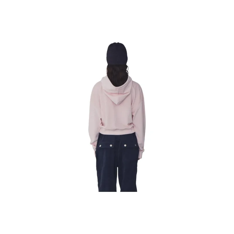 Rest&Recreation VELVET CROPPED HOODIE Sweatshirt Women's PINK/Pink-3