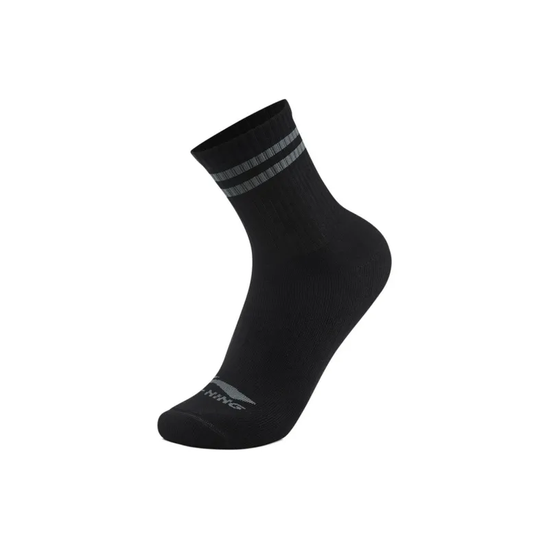 LiNing Sports Trend Series Mid Calf Socks Unisex 1 Pack Black-0