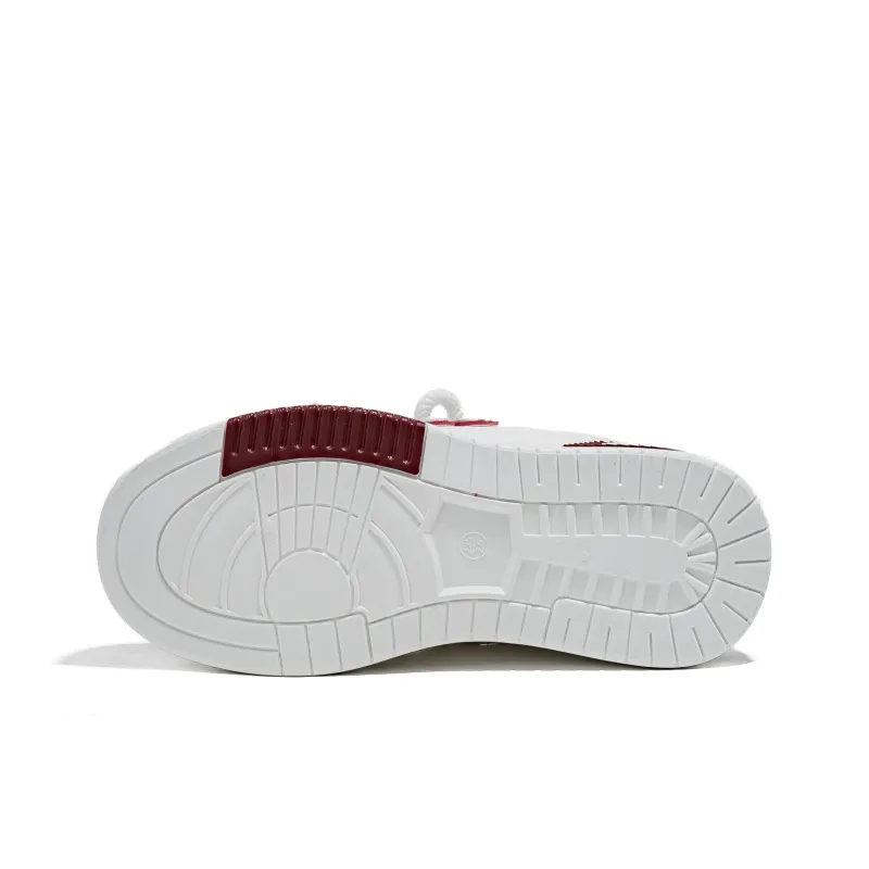 Warrior Low Top Skateboard Shoes Unisex White Gray Red-7