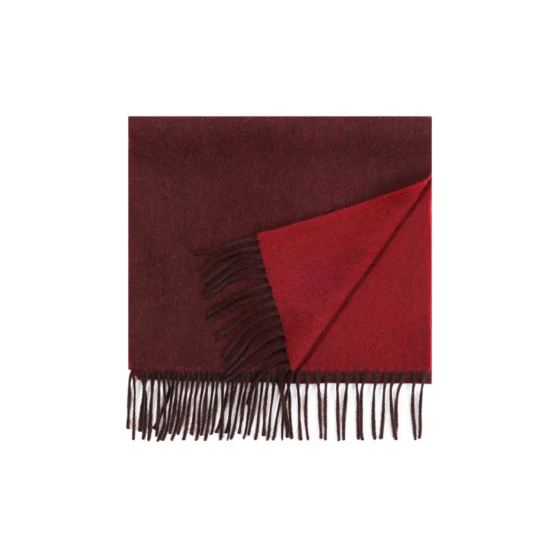 Shanghai Story 100% Cashmere Knit Scarves Women's Coffee Red Gift Box Set-14
