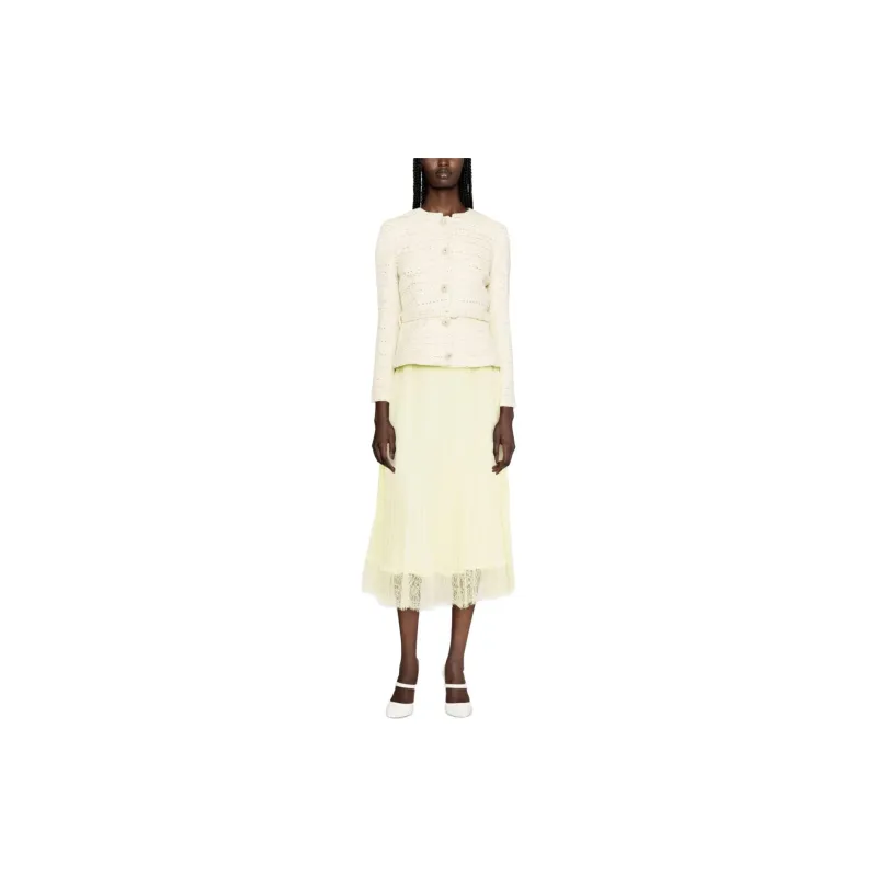 Self portrait Bouclé Chiffon Midi Dress-1