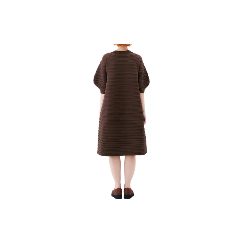 PLEATS PLEASE ISSEY MIYAKE Mushroom knit Midi Dress-3