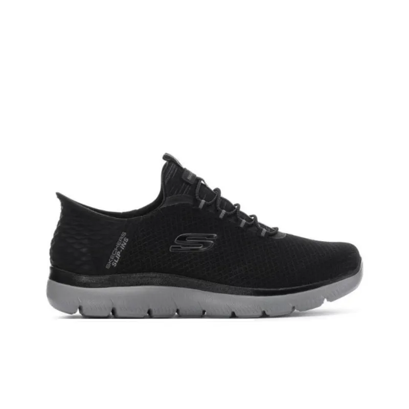 Skechers Cushioned Slip-Resistant Low-Top Tennis Shoes Men's Black-1