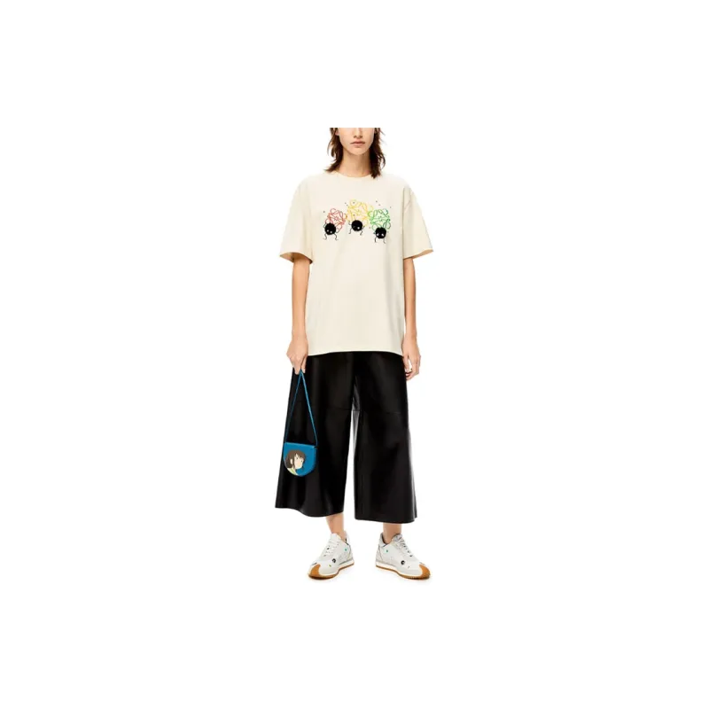 LOEWE Drop Shoulder Sleeve T Shirt Women's Ecru-2