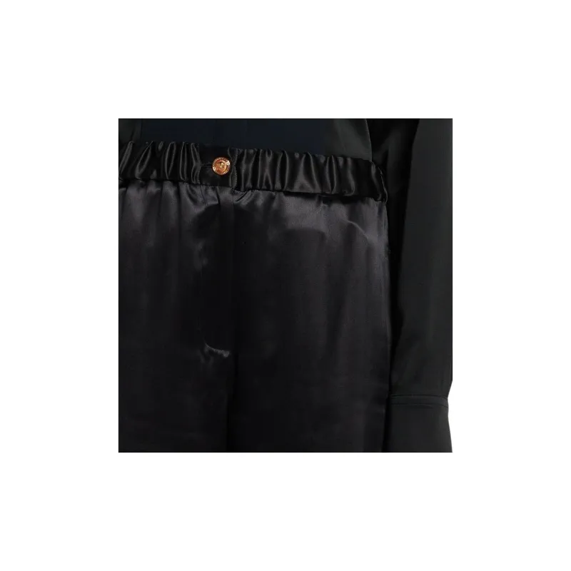 VERSACE Wide leg Silk Trousers-3
