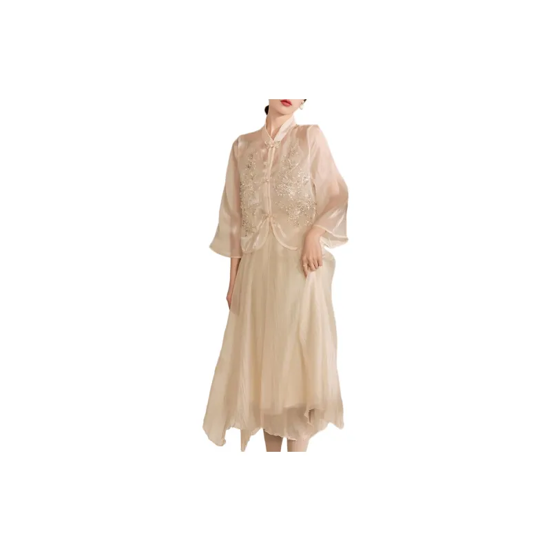 QIAOYUHUAZUN Shirt Women's Apricot-0