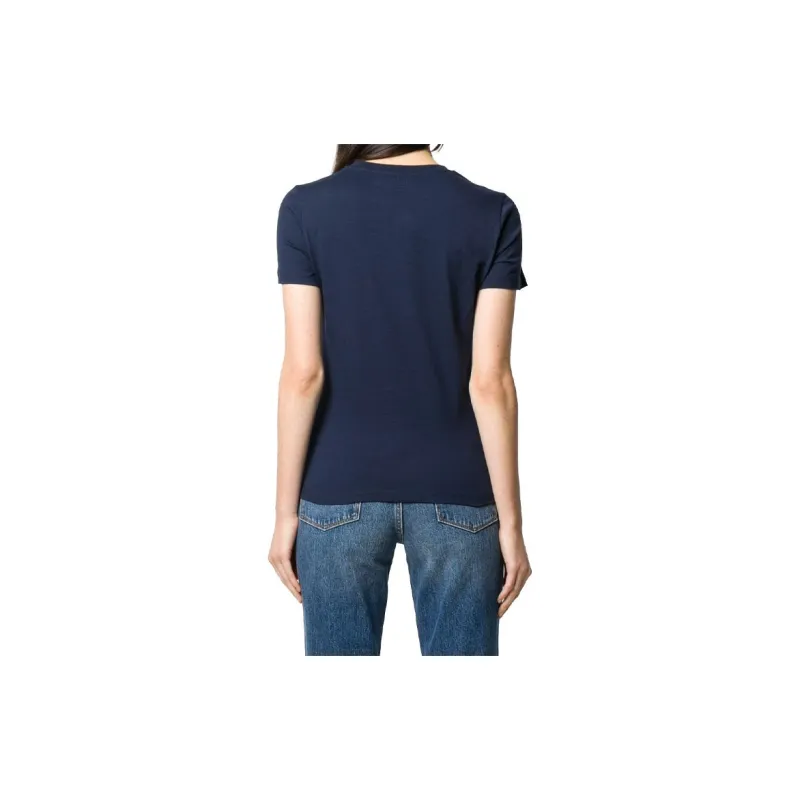 KENZO Letter Logo T Shirts Women's Navy-3