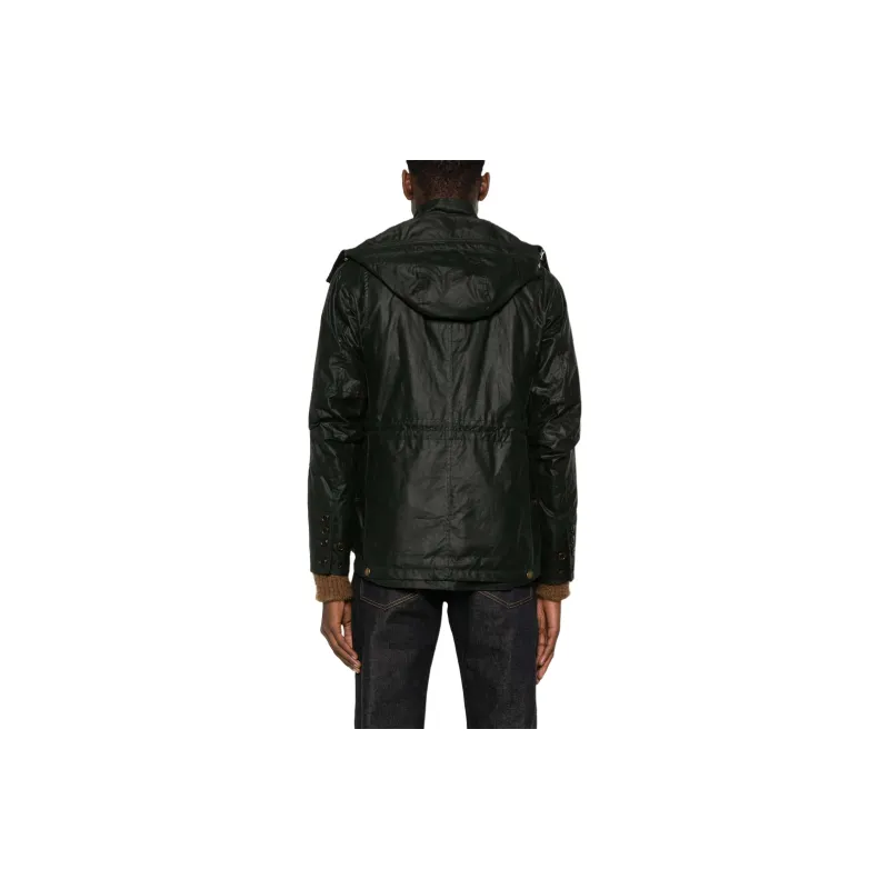 BARBOUR Outland Hooded Wax Jacket-2