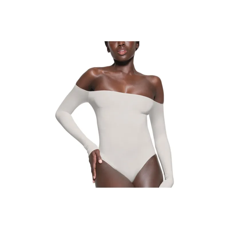 SKIMS ESSENTIAL OFF THE SHOULDER BODYSUIT Bodysuits Women's STONE/Stone Color-1
