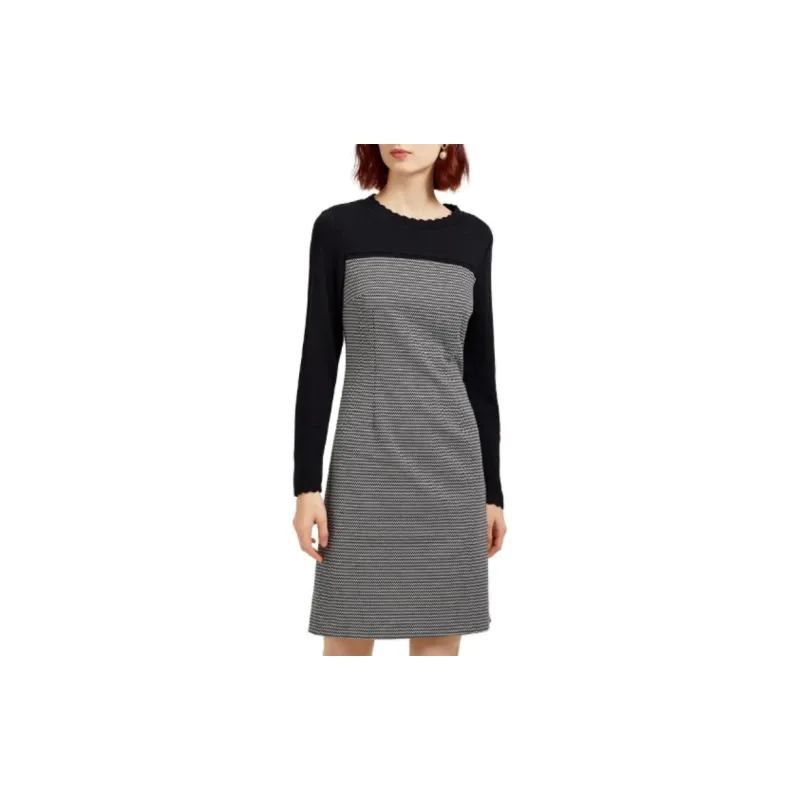 FINITY Long Sleeved Dresses Women's Black White Jacquard-1