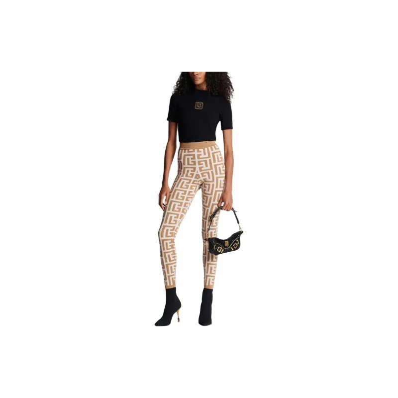 BALMAIN Leggings Women's Light Brown-1