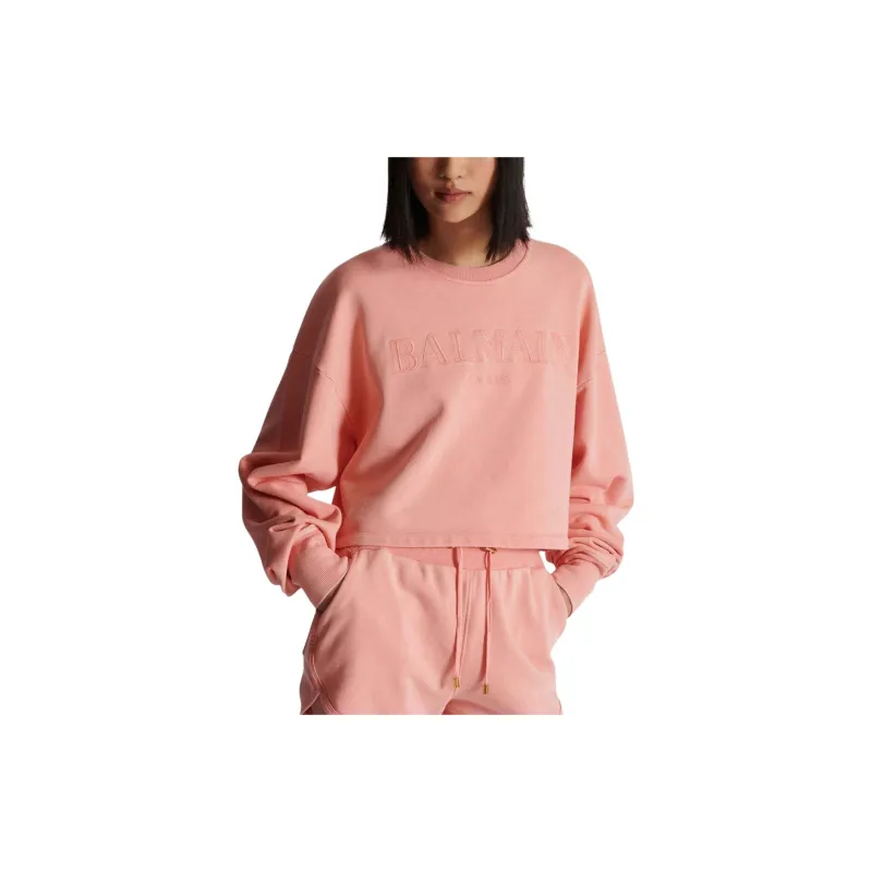 BALMAIN Logo Embroidered Vintage Sweatshirt-5
