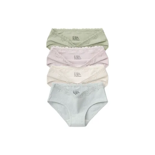 YOUNGYELL 5A Antibacterial 100% Cotton Crotch Women's Underpants Women's 4 Pack