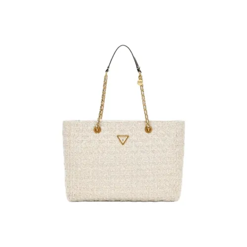 GUESS Polyester Tote Bag Shopping Bag Shoulder Bags Women's White
