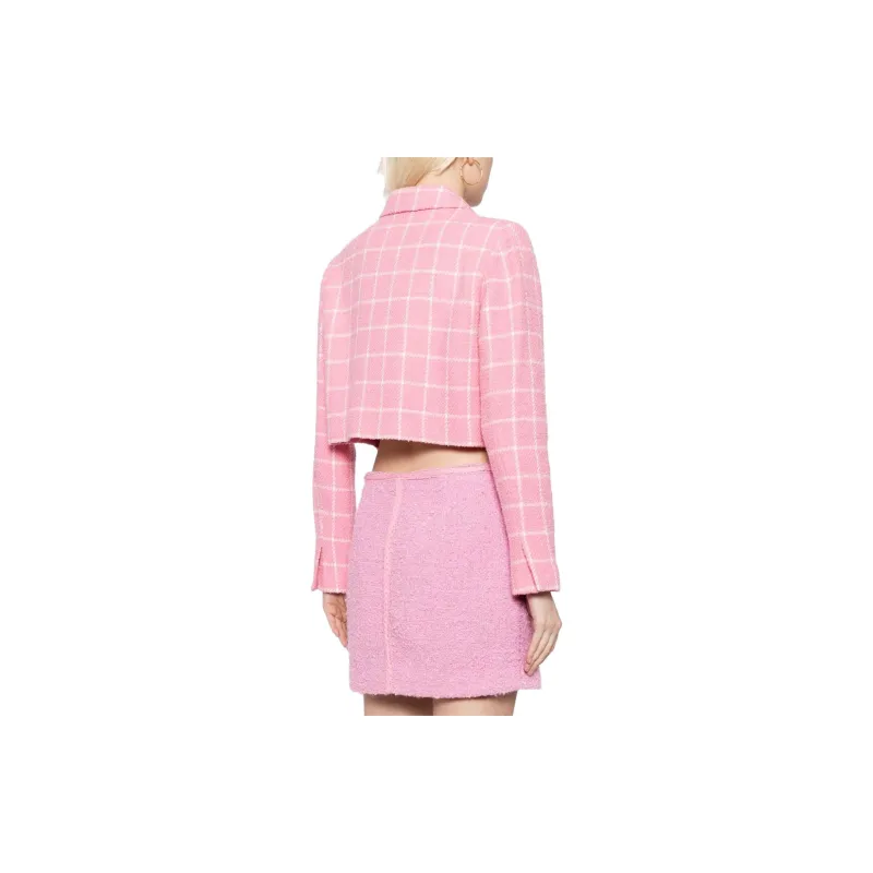 Oscar De La Renta Check pattern Cropped Jacket-2
