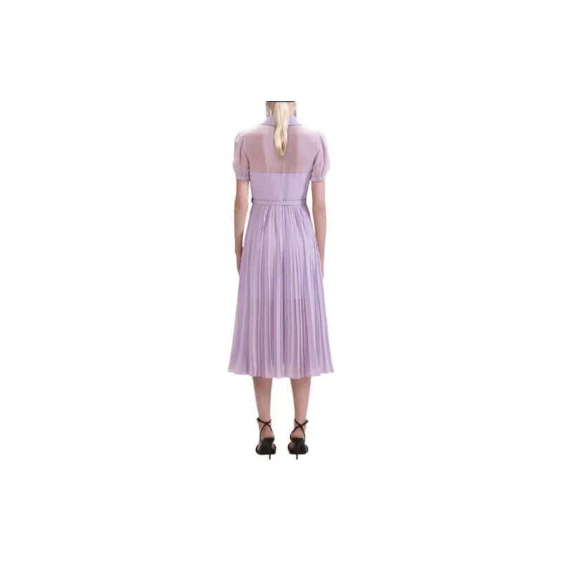 Self portrait Short Sleeved Dress Women's Lilac Purple-2