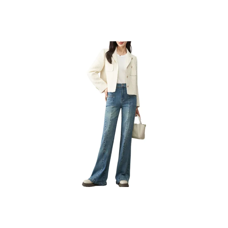 YALIDA Jeans Women's Light Gray Blue-1