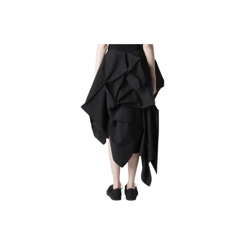Yohji Yamamoto Asymmetric Draped Skirt-4