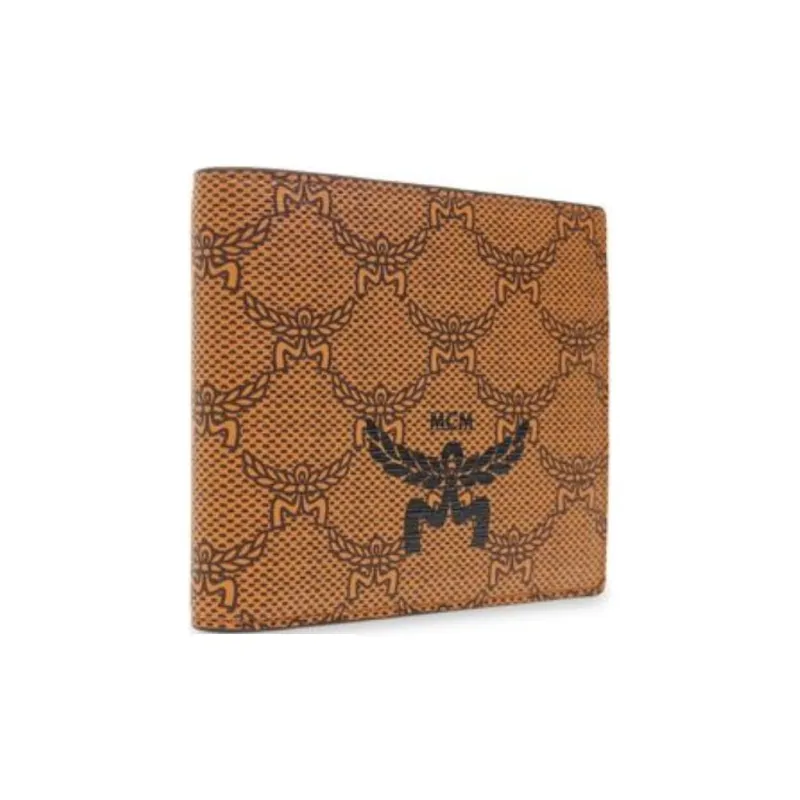 MCM Canvas With Leather Wallet Trumpets Men's Cognac-3