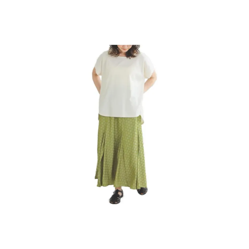 Beams Casual Long Skirts Women's Green-2