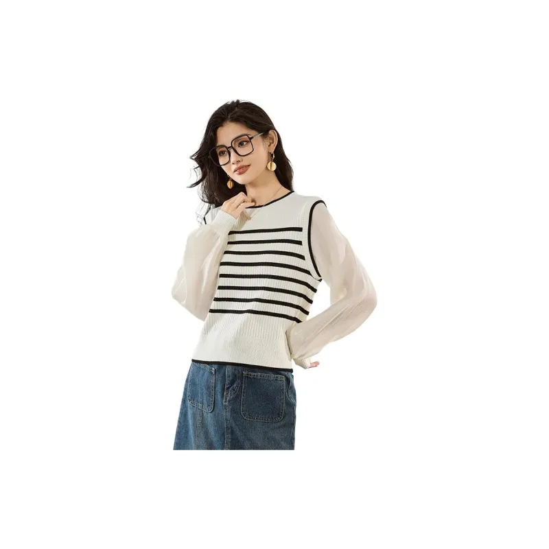 Yi Mengyuan Sweater Women's Black White-12