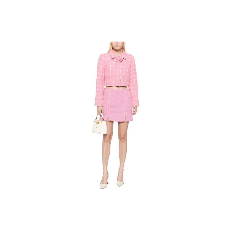 Oscar De La Renta Check pattern Cropped Jacket-1