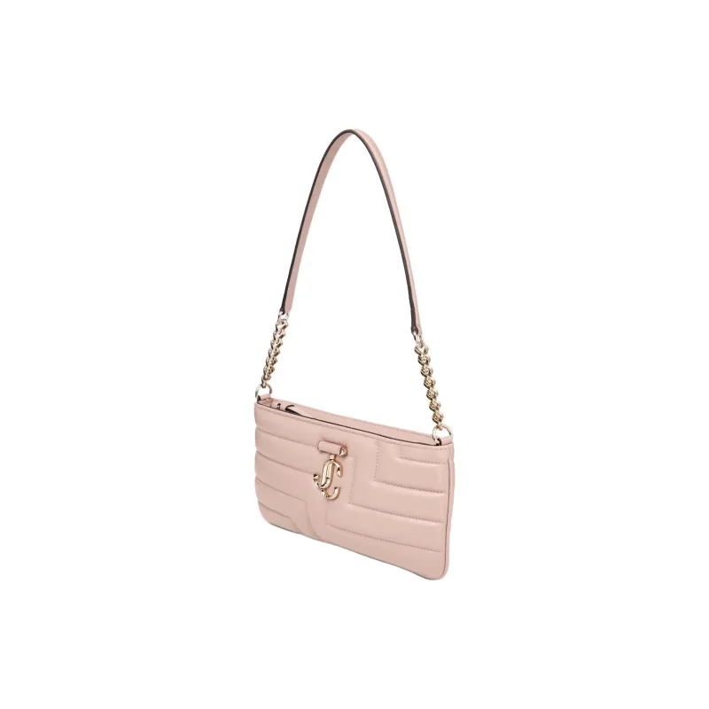 Jimmy Choo Avenue Nappa Soft Leather Shoulder Bag Women's Pink-1